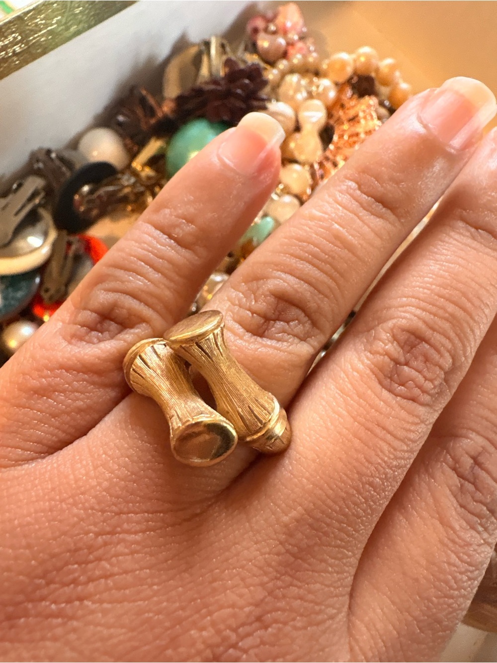 Vintage bamboo Avon ring